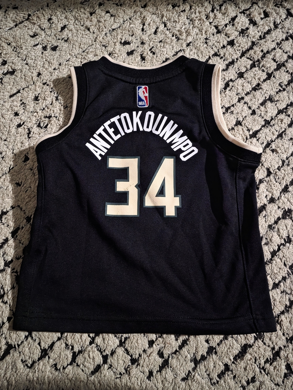 Kids NBA Jersey Tank Top - Black/Beige #34